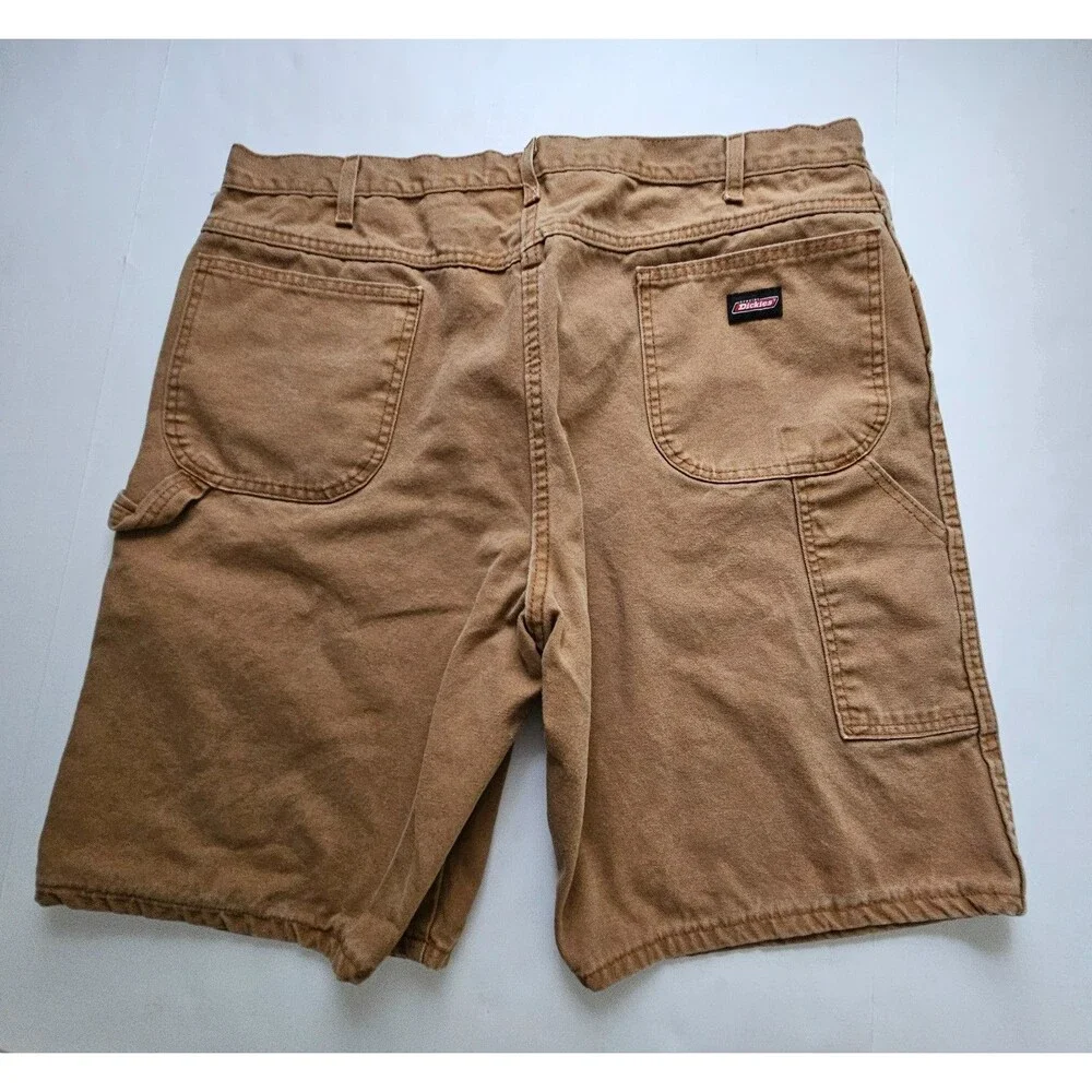 Dickies Carpenter Utility Shorts Mens 42 Brown Relaxed Fit Denim 11